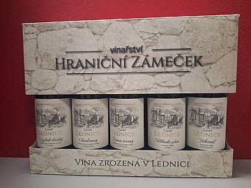 Degustační sada 5x 0,25 l - Vinařství Hraniční Zámeček